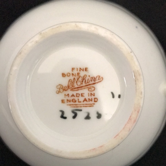 Vintage BELL Bone China Tea Cup & Saucer Cobalt Blue with Red Flower - Picture 5 of 8